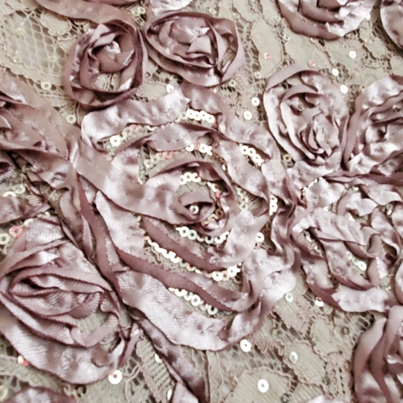 Alex Evenings Rosette A-line Gown, Champagne sz. 8 - Picture 7 of 11